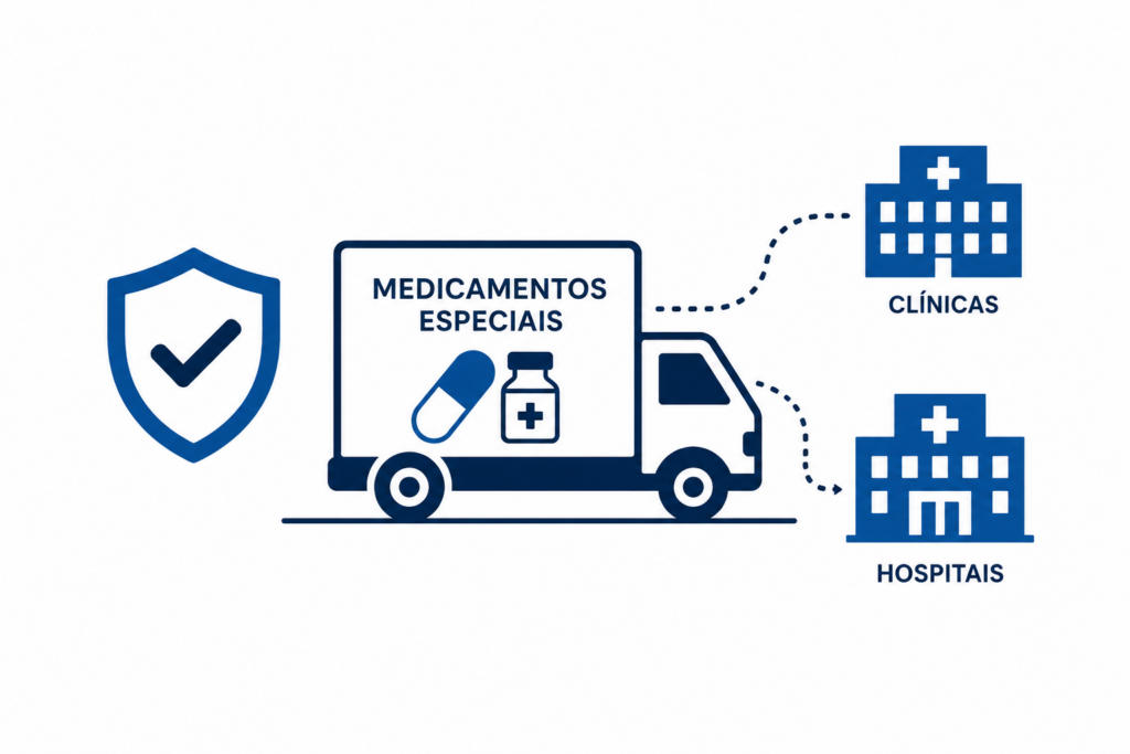 Distribuição de medicamentos especiais para clínicas e hospitais com segurança
